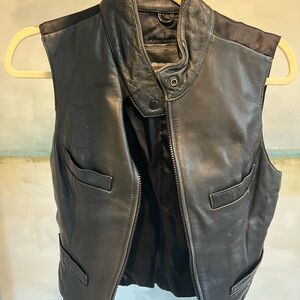 Vintage Black Leather Vest